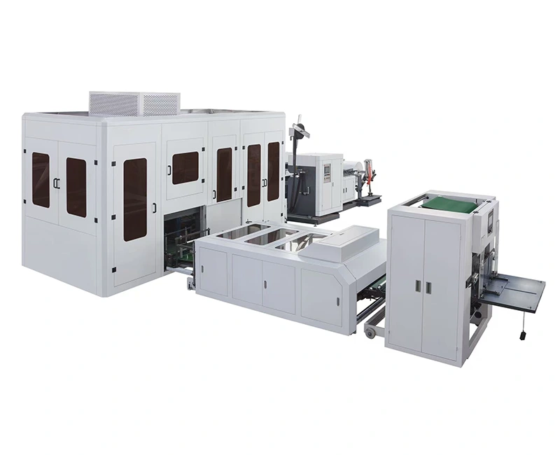 अल्ट्रासोनिक नबुने D-कट र बक्स प्रकारको झोला बनाउने मेसिन